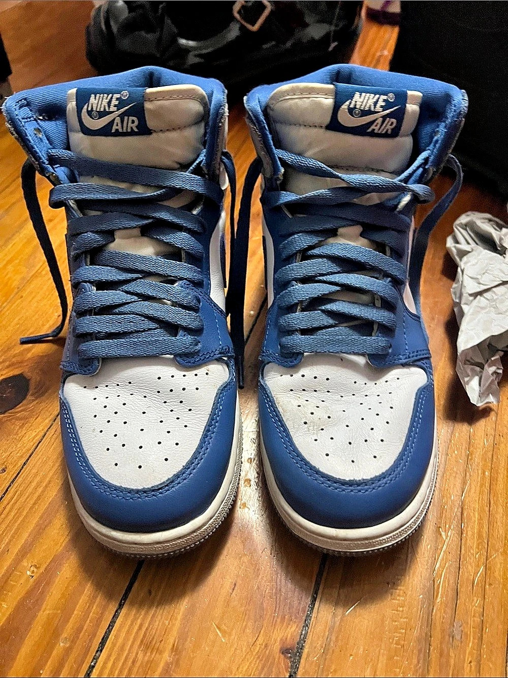 Nike Air Jordan 1 High Top Sneakers Blue & White